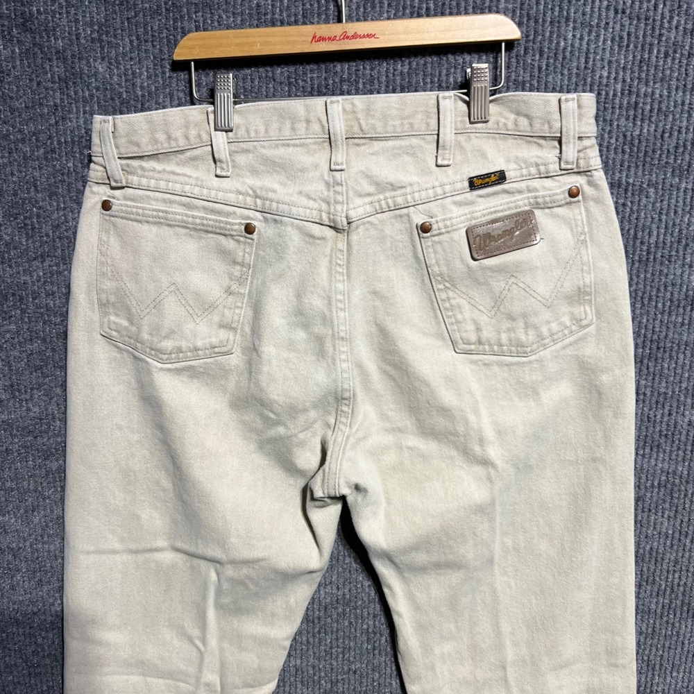 Wrangler 13MWZTN Jeans Mens 36x38 Tan Cowboy Cut Straight Leg Workwear Denim - Picture 7 of 10